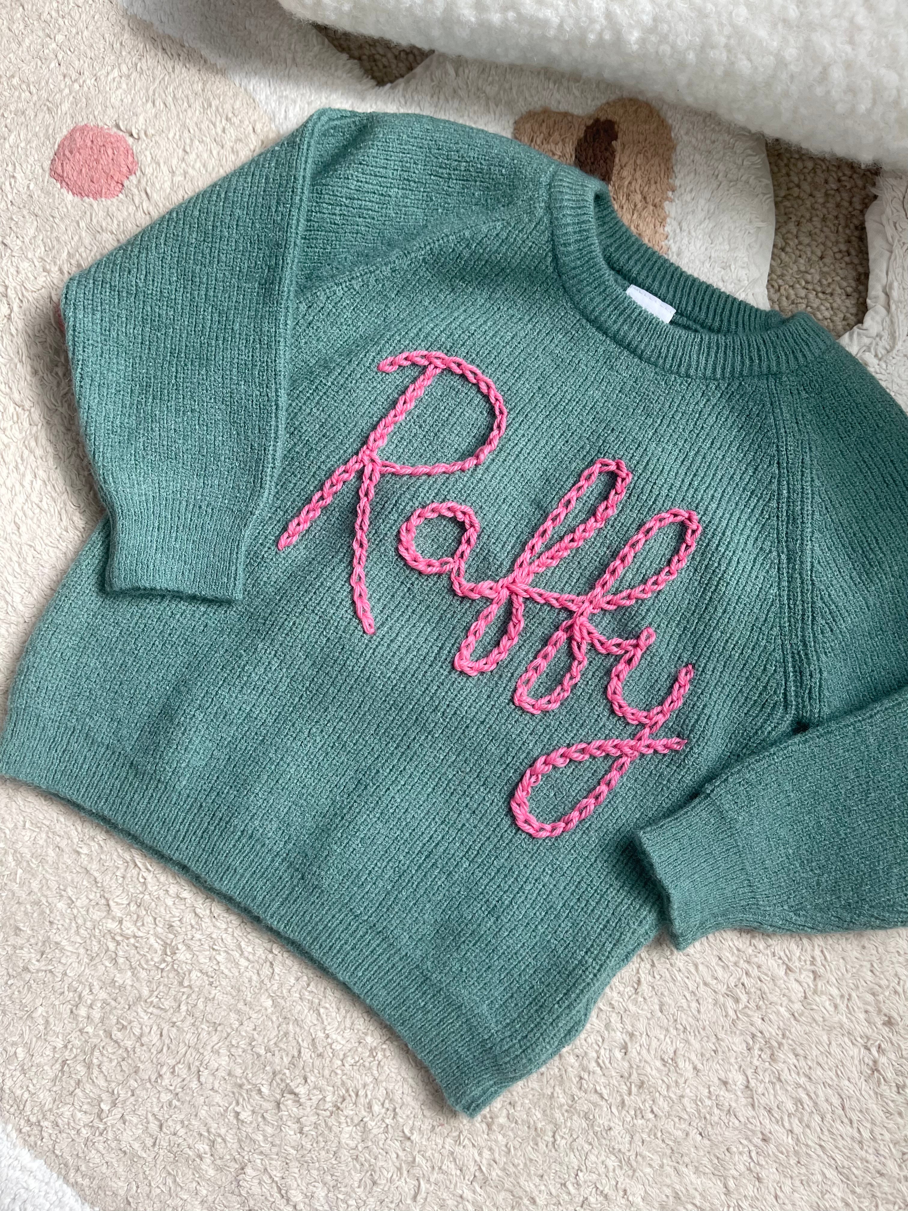 Bottle Green Personalised Name Sweater