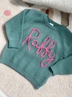 Load image into Gallery viewer, Bottle Green Personalised Name Sweater
