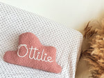 Load image into Gallery viewer, Boucle Cloud Name Cushion Dusky Pink
