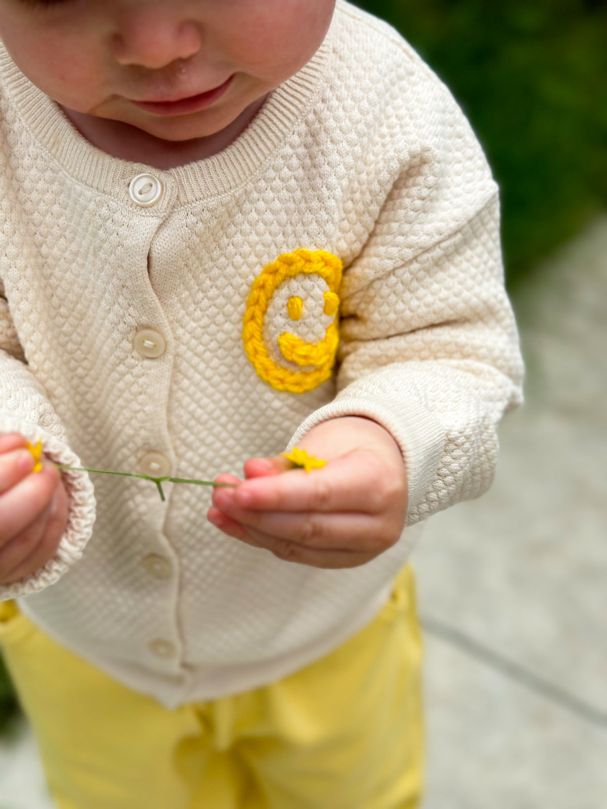 Personalised Cream Hand Embroidered Cardigan