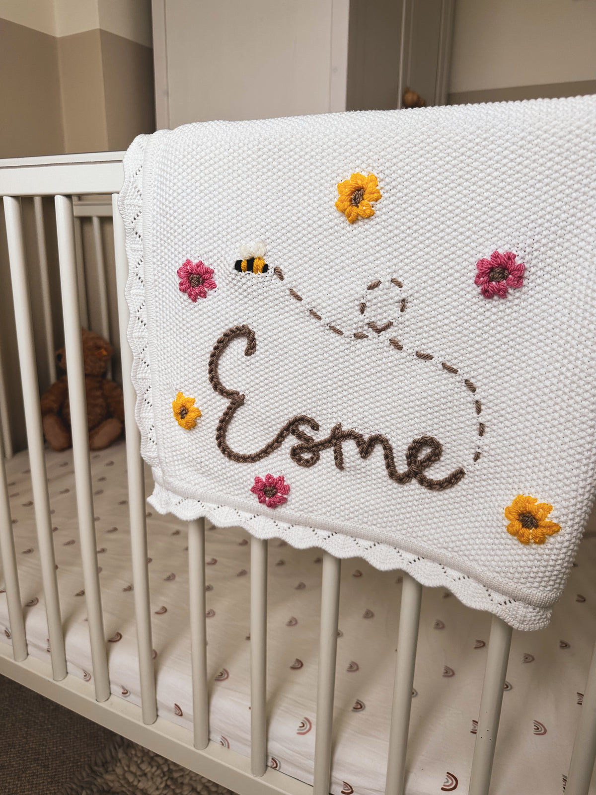 Personalised Name Blanket with Flowers