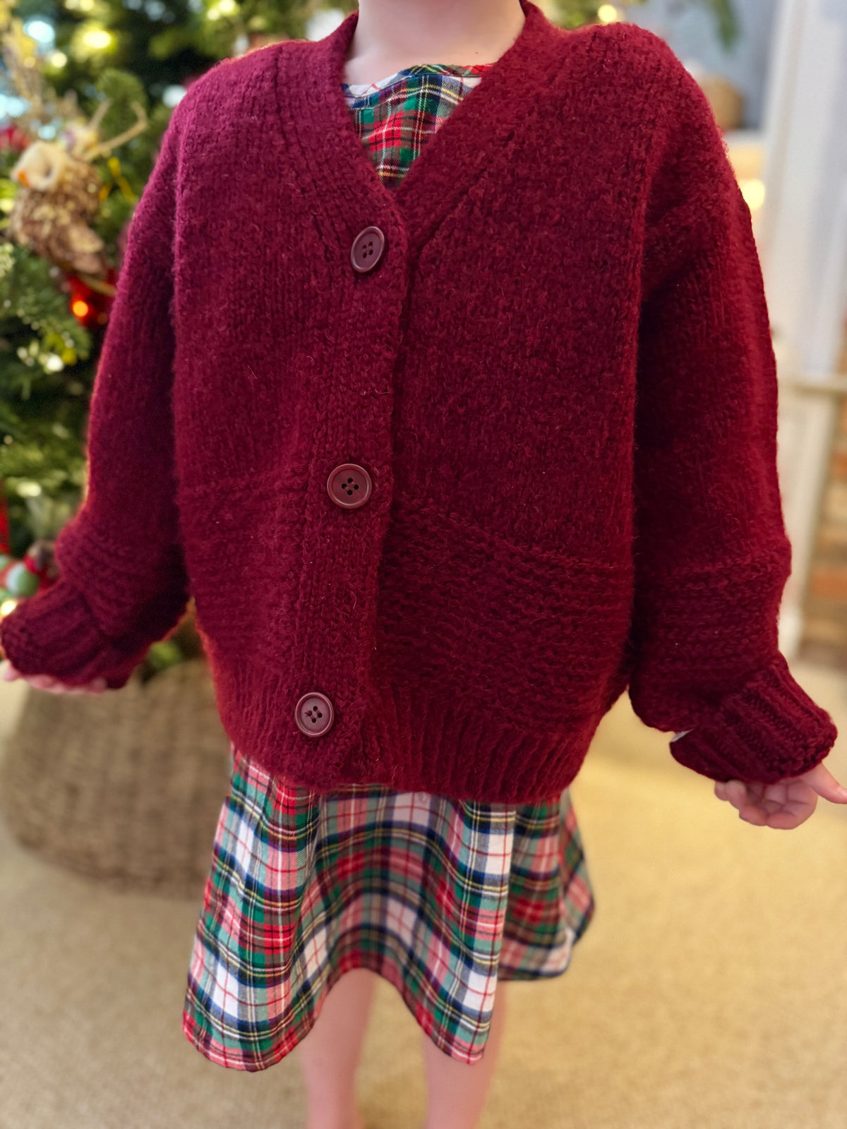 Personalised Christmas Initial Hand Embroidered Cardigan