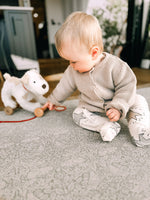 Load image into Gallery viewer, Baby Personalised Beige Hand Embroidered Cardigan
