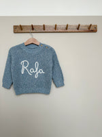 Load image into Gallery viewer, Speckled Blue Personalised Name Sweater

