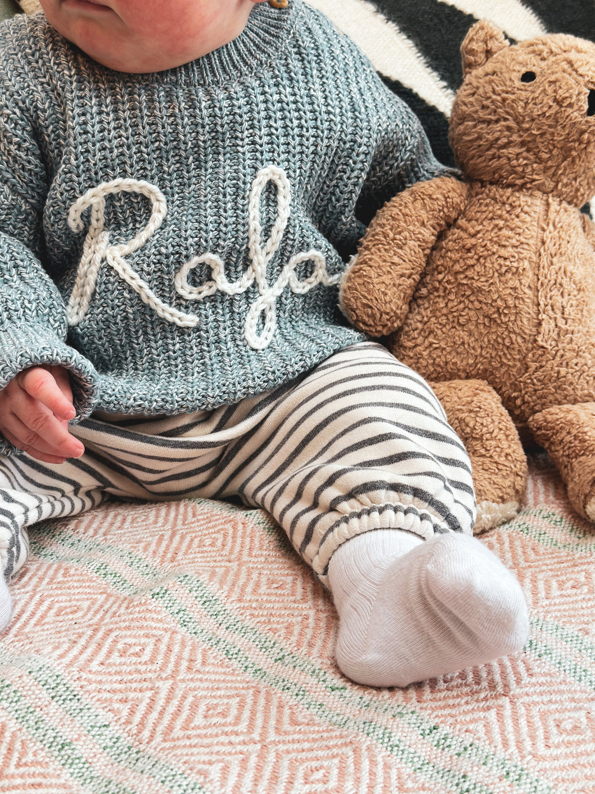 Speckled Blue Personalised Name Sweater