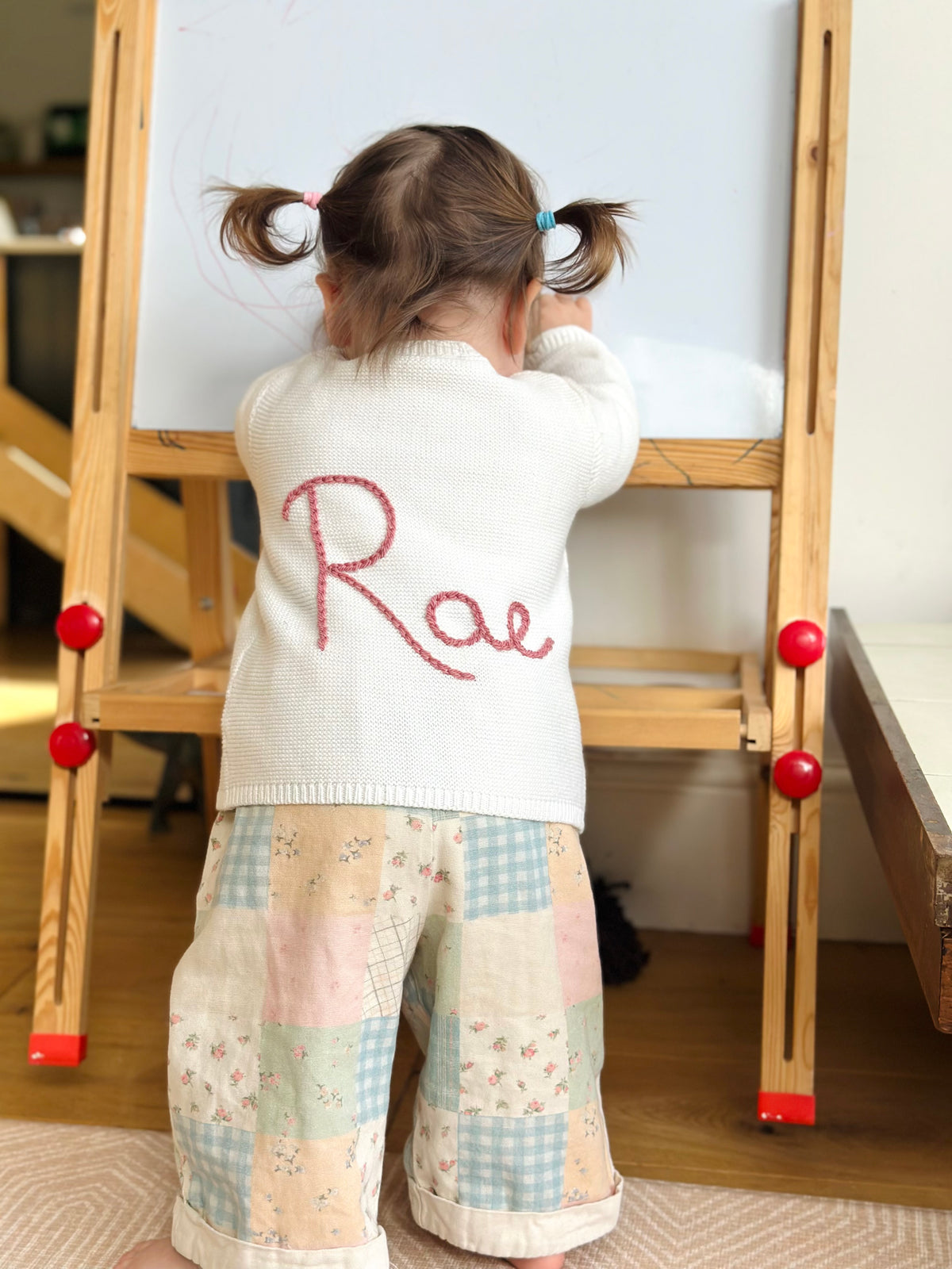 Baby Personalised White Hand Embroidered Cardigan