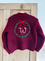 Load image into Gallery viewer, Personalised Christmas Initial Hand Embroidered Cardigan
