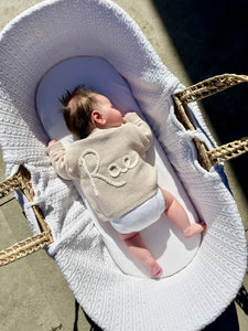 Baby Personalised Beige Hand Embroidered Cardigan