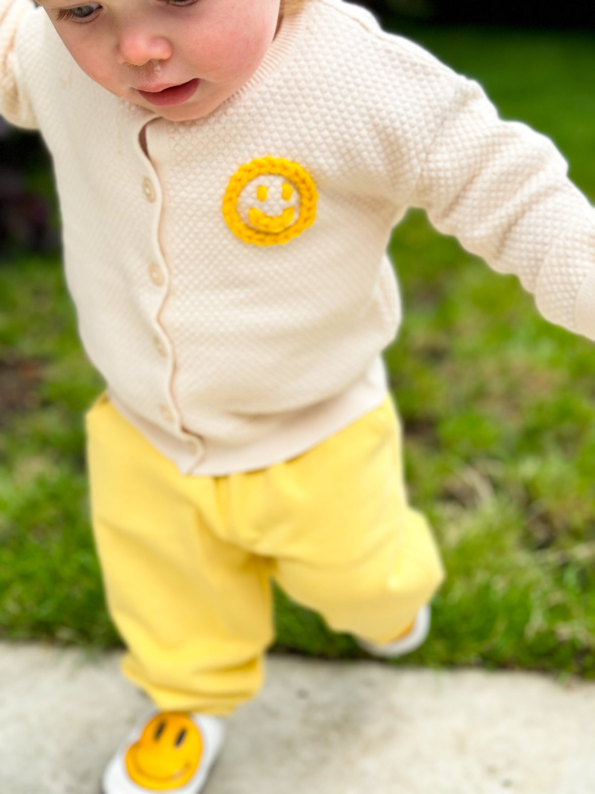 Personalised Cream Hand Embroidered Cardigan