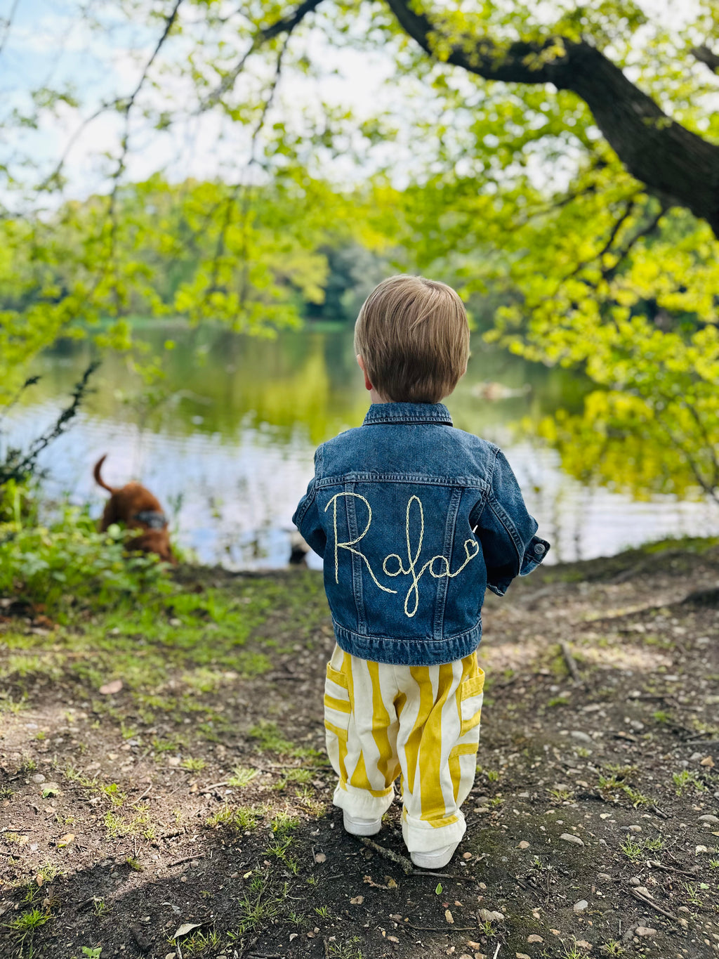 Personalised Hand Embroidered Name Denim Jacket