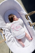 Load image into Gallery viewer, Baby Personalised White Hand Embroidered Cardigan
