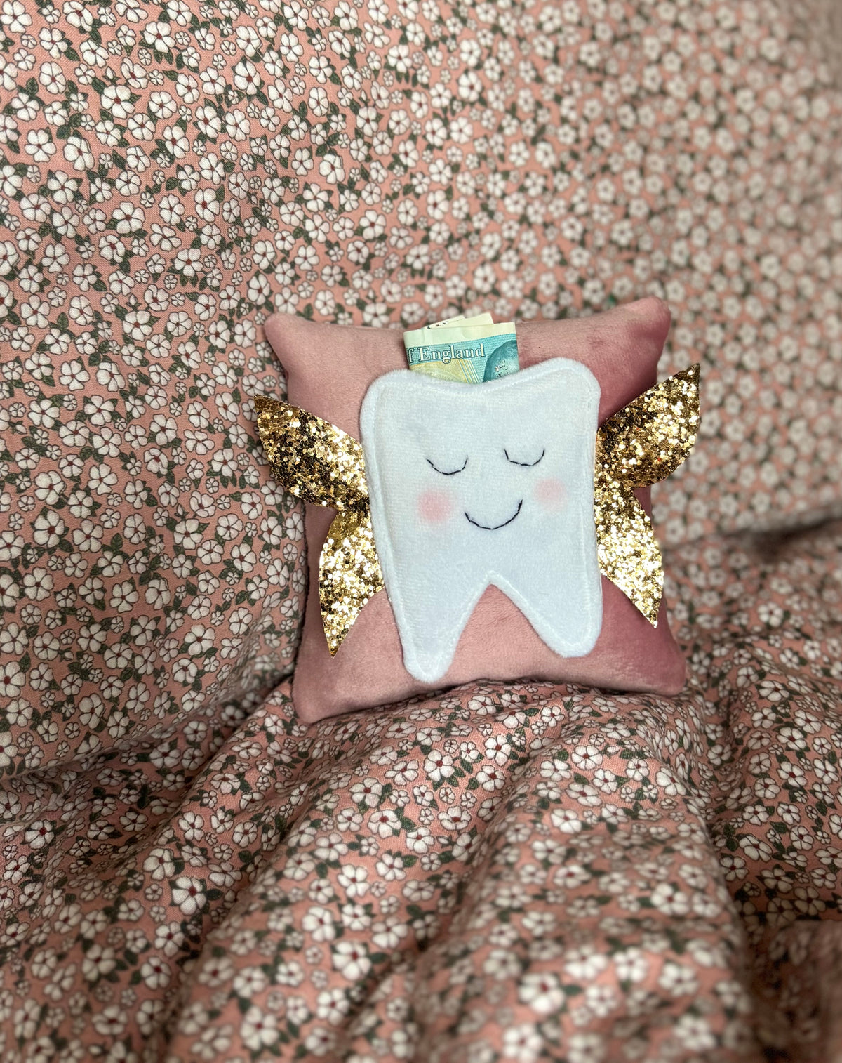 Hand made velvet tooth fairy pillow
