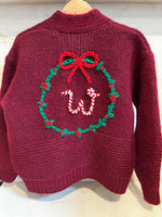 Load image into Gallery viewer, Personalised Christmas Initial Hand Embroidered Cardigan
