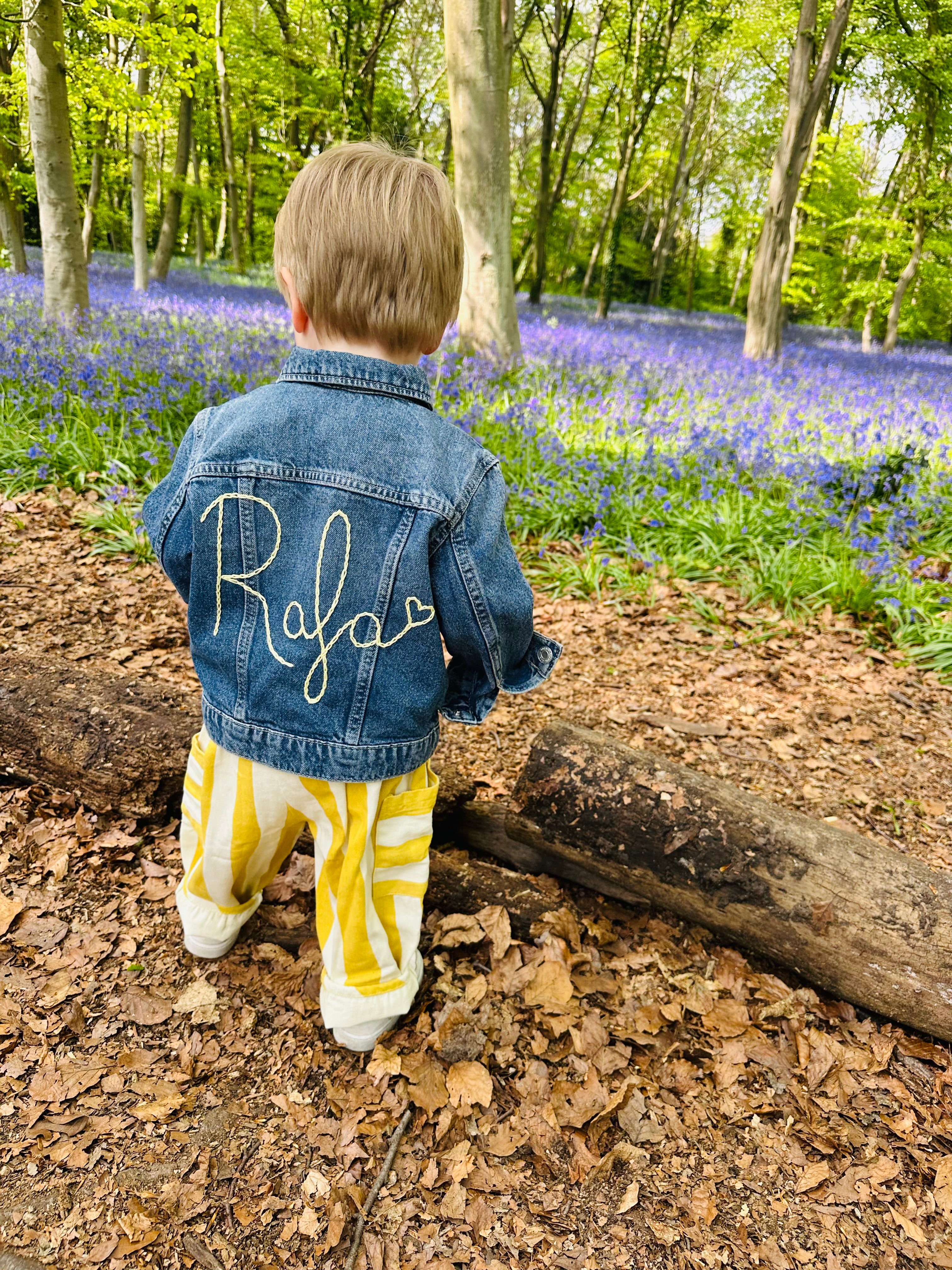 Personalised Hand Embroidered Name Denim Jacket