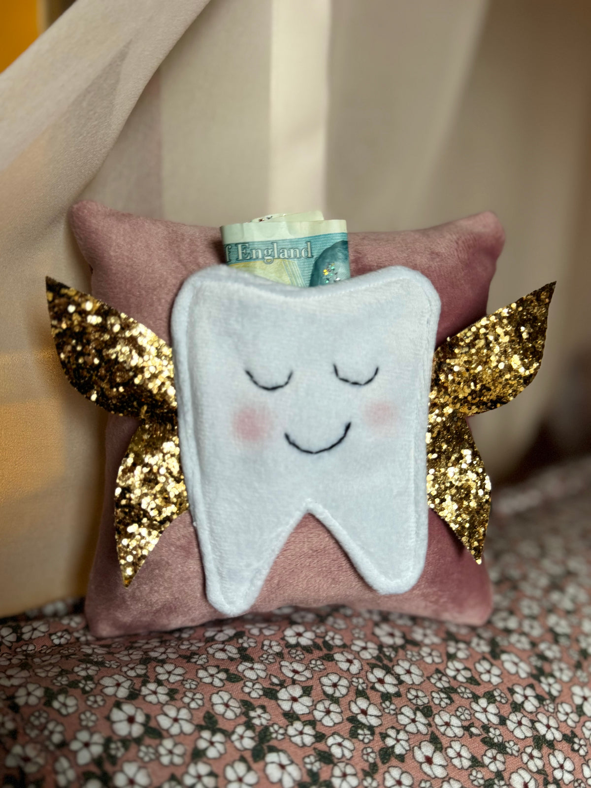 Hand made velvet tooth fairy pillow
