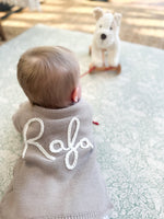 Load image into Gallery viewer, Baby Personalised Beige Hand Embroidered Cardigan
