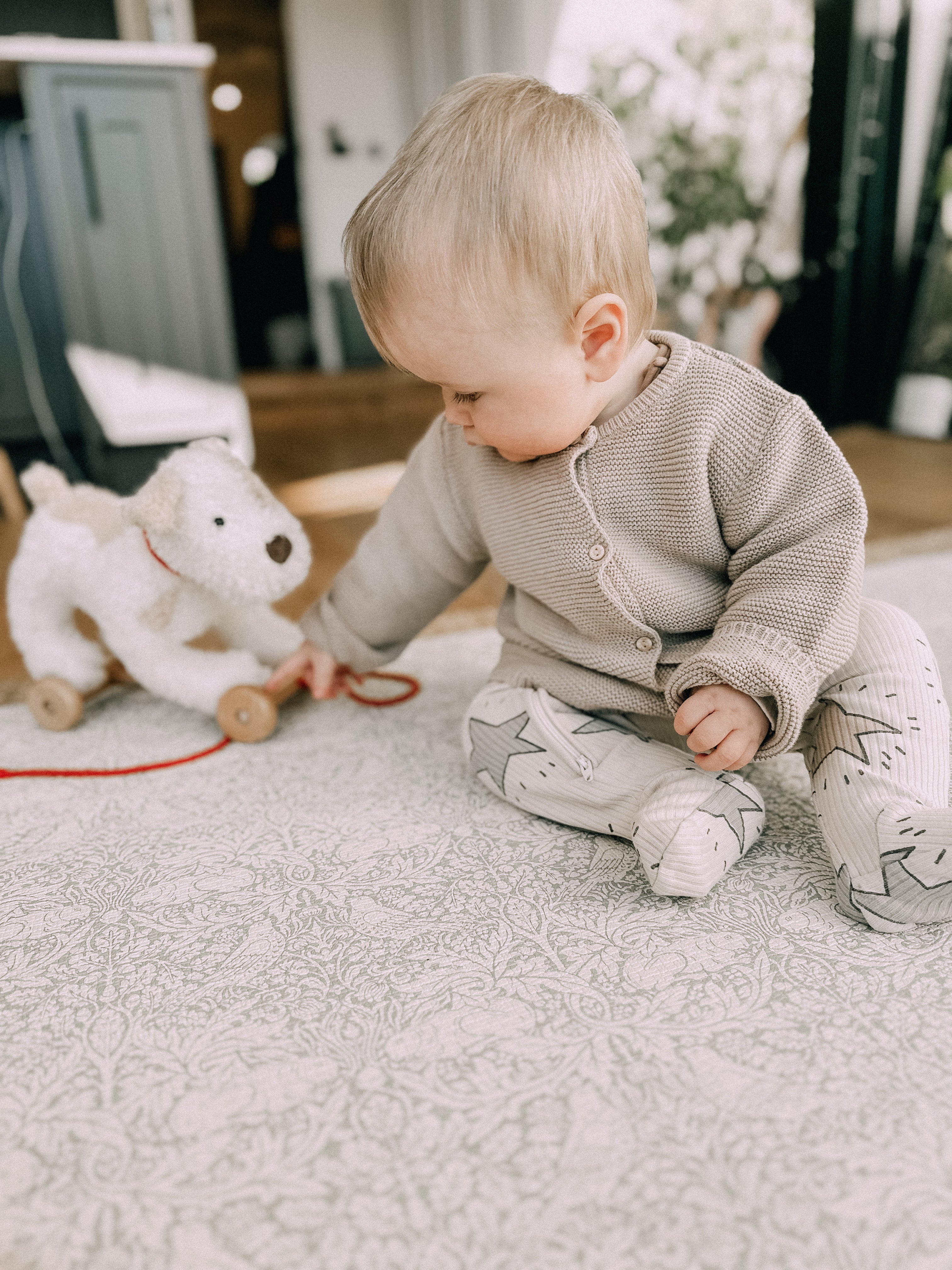 Baby Personalised Beige Hand Embroidered Cardigan