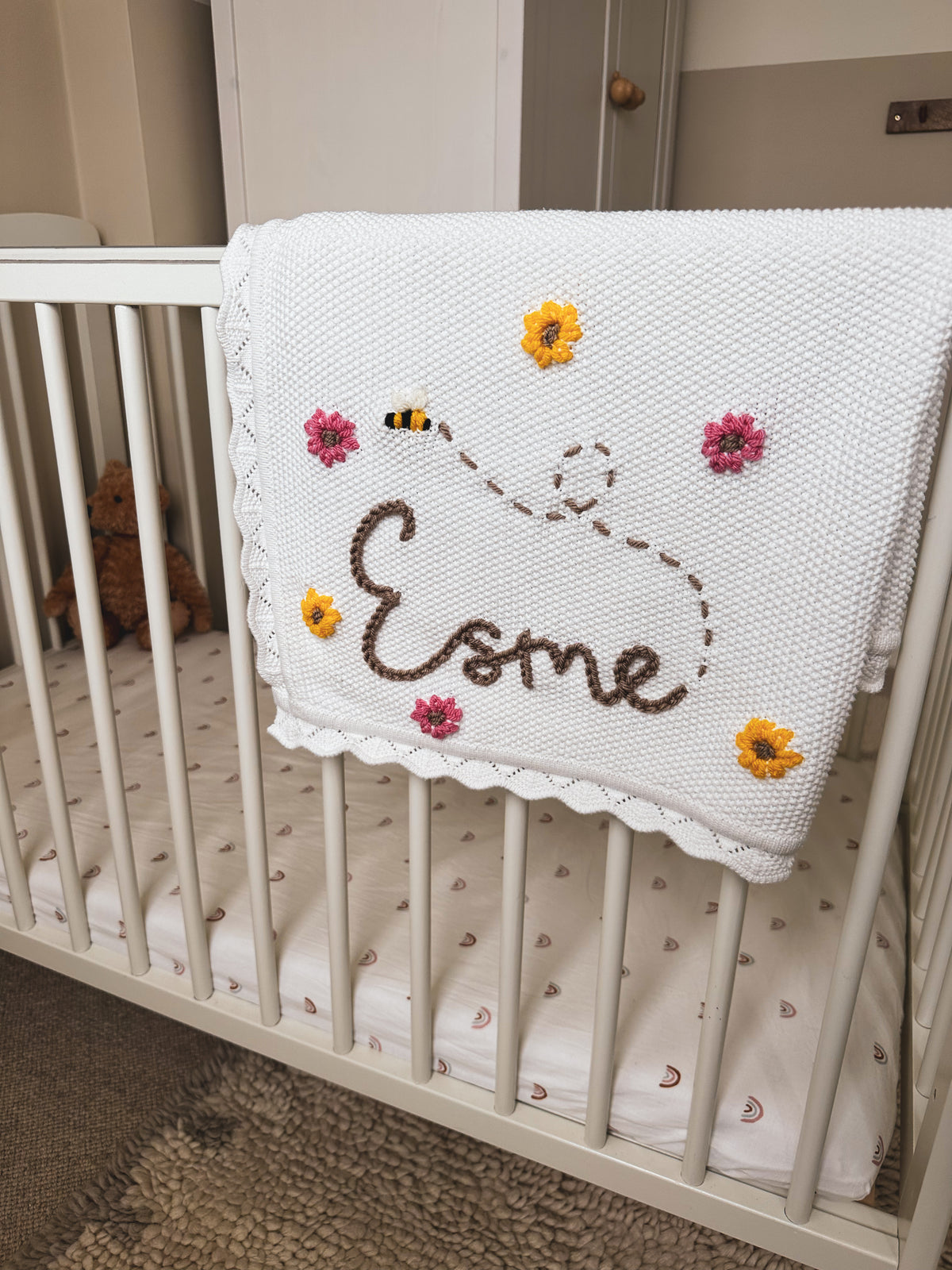 Personalised Name Blanket with Flowers