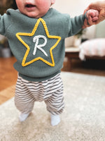 Load image into Gallery viewer, Green Personalised Star Inital Sweater
