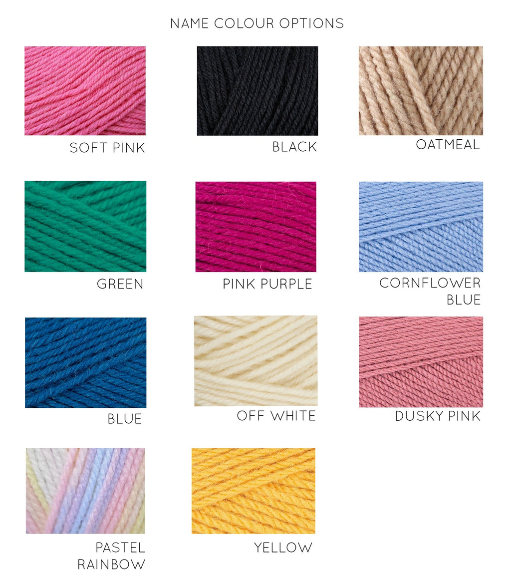 Send In Service - Personalised Hand Embroidered Name On Your Own Knitted Item