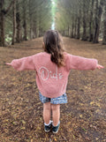 Kids Personalised Rose Hand Embroidered Cardigan