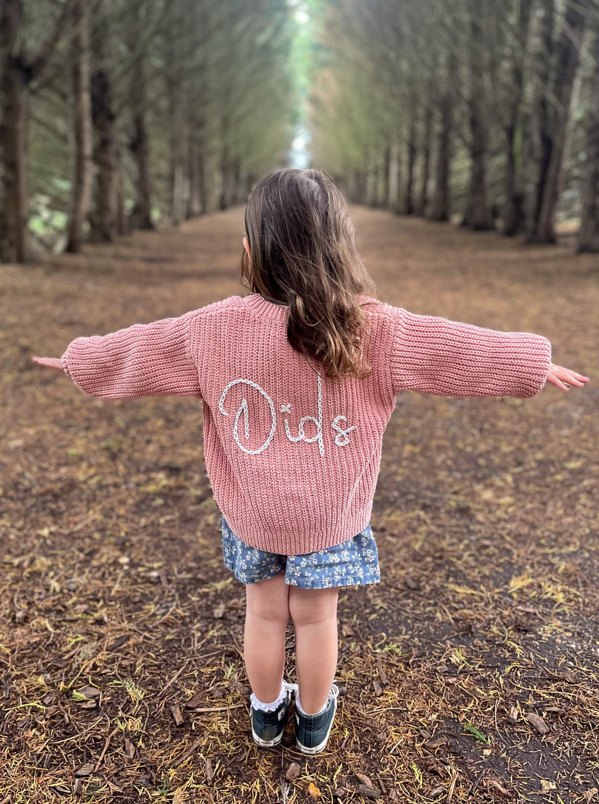 Kids Personalised Rose Hand Embroidered Cardigan