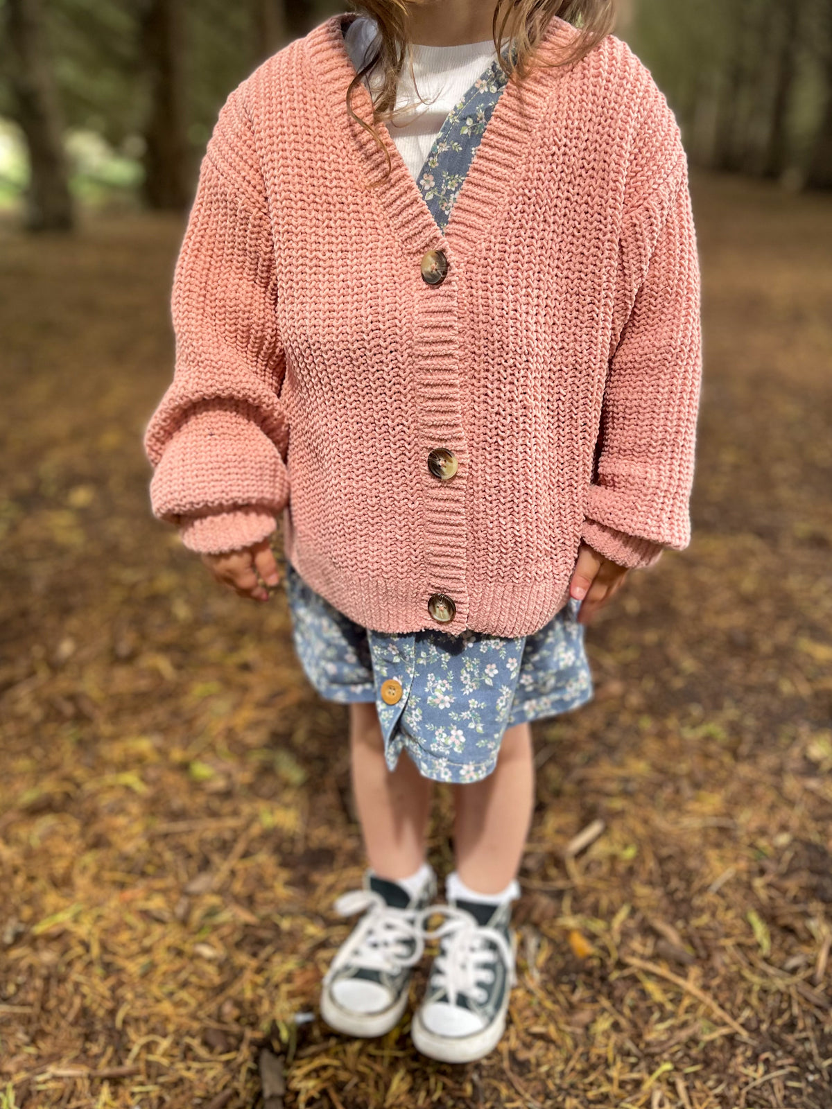 Kids Personalised Rose Hand Embroidered Cardigan