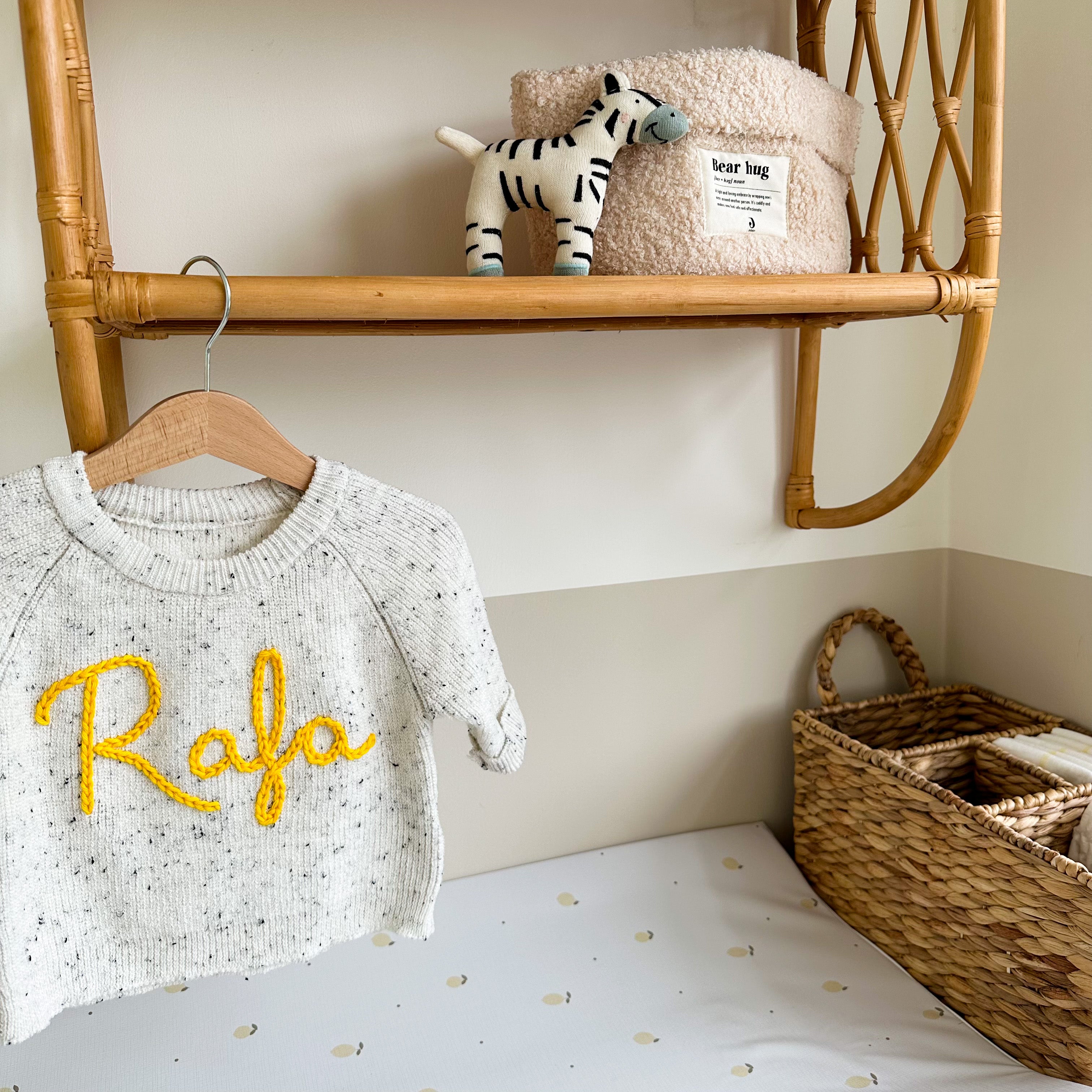 Speckled Off White Personalised Name Sweater