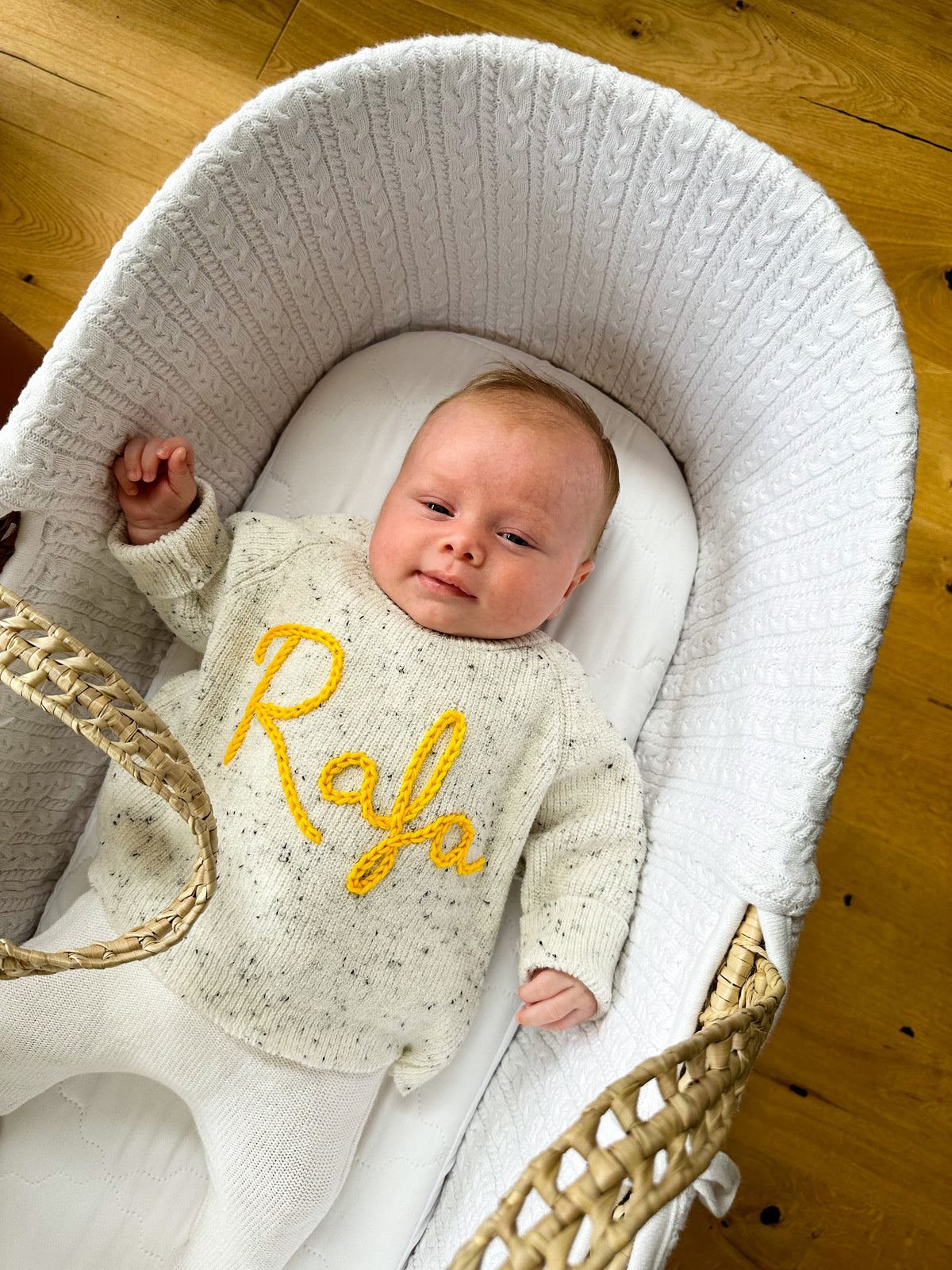 Speckled Off White Personalised Name Sweater