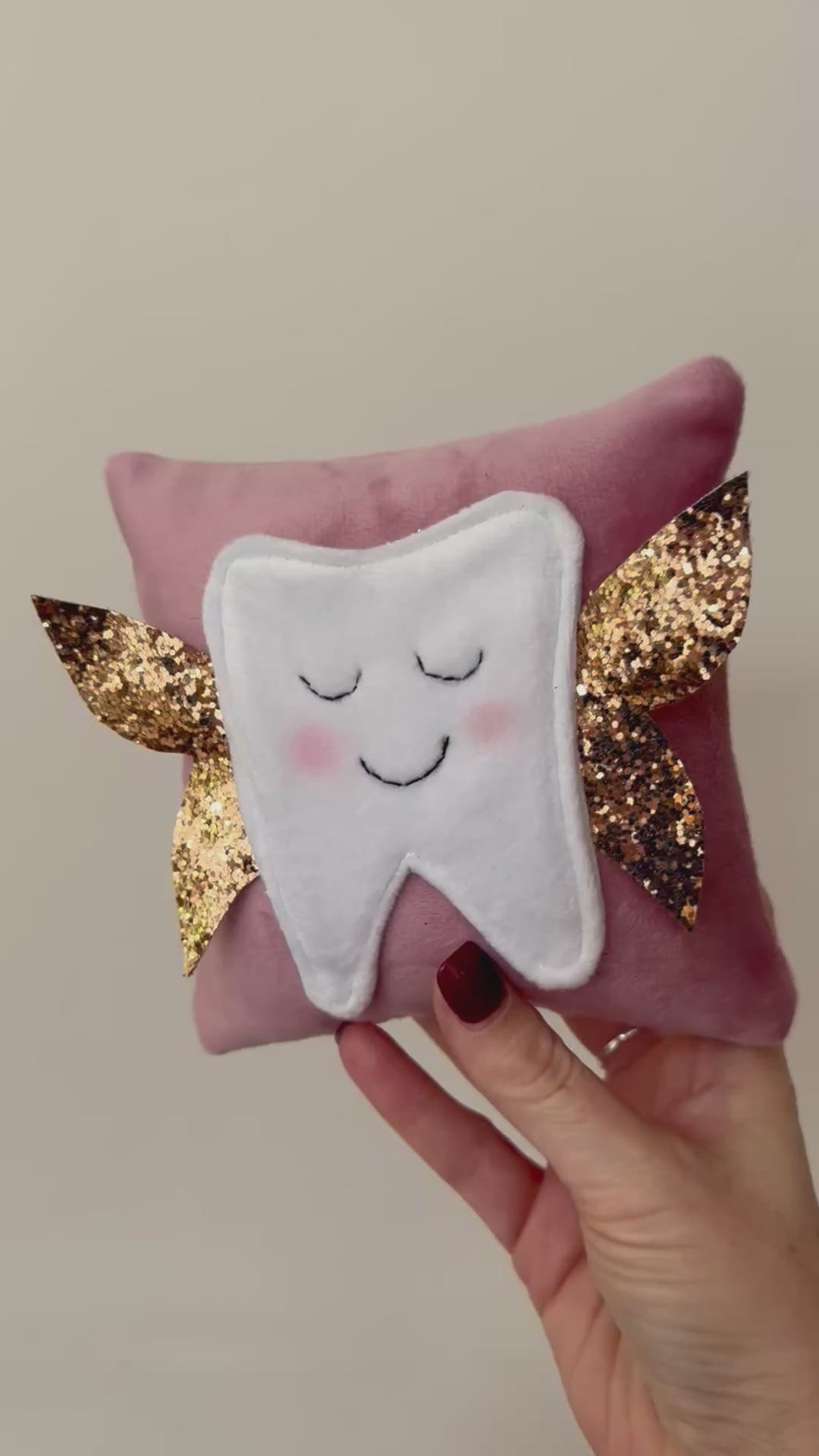 Hand made velvet tooth fairy pillow