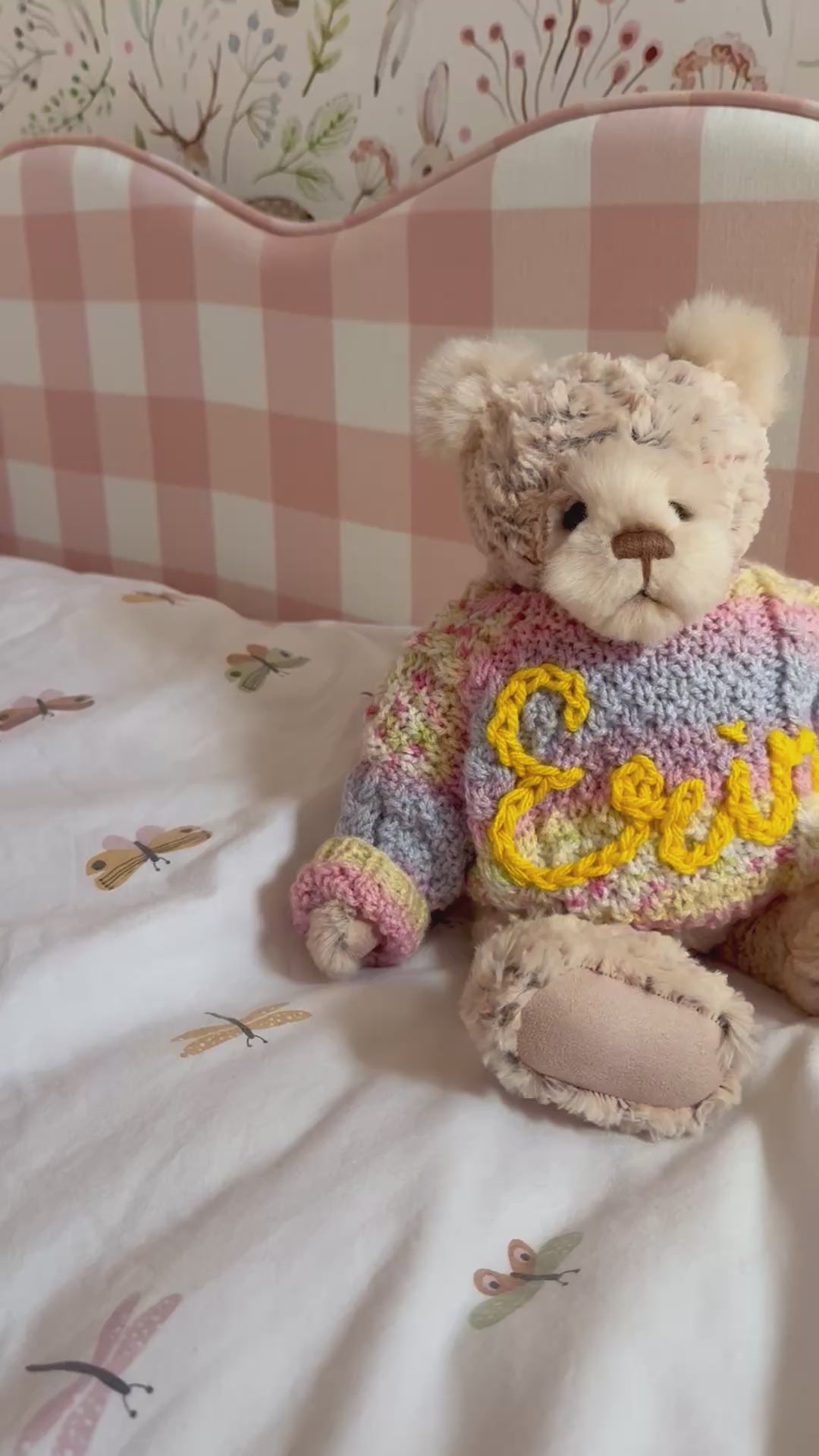 Teddy Sized Personalised Hand Knitted Jumper