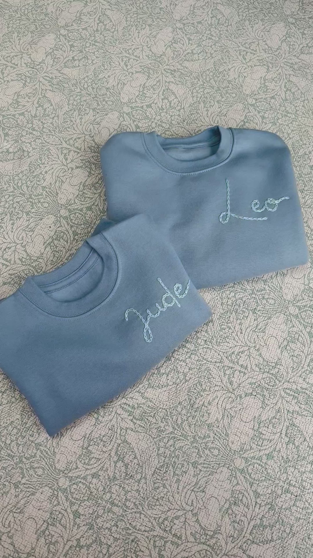 Embroidered Initial or Name Light Blue Sweater