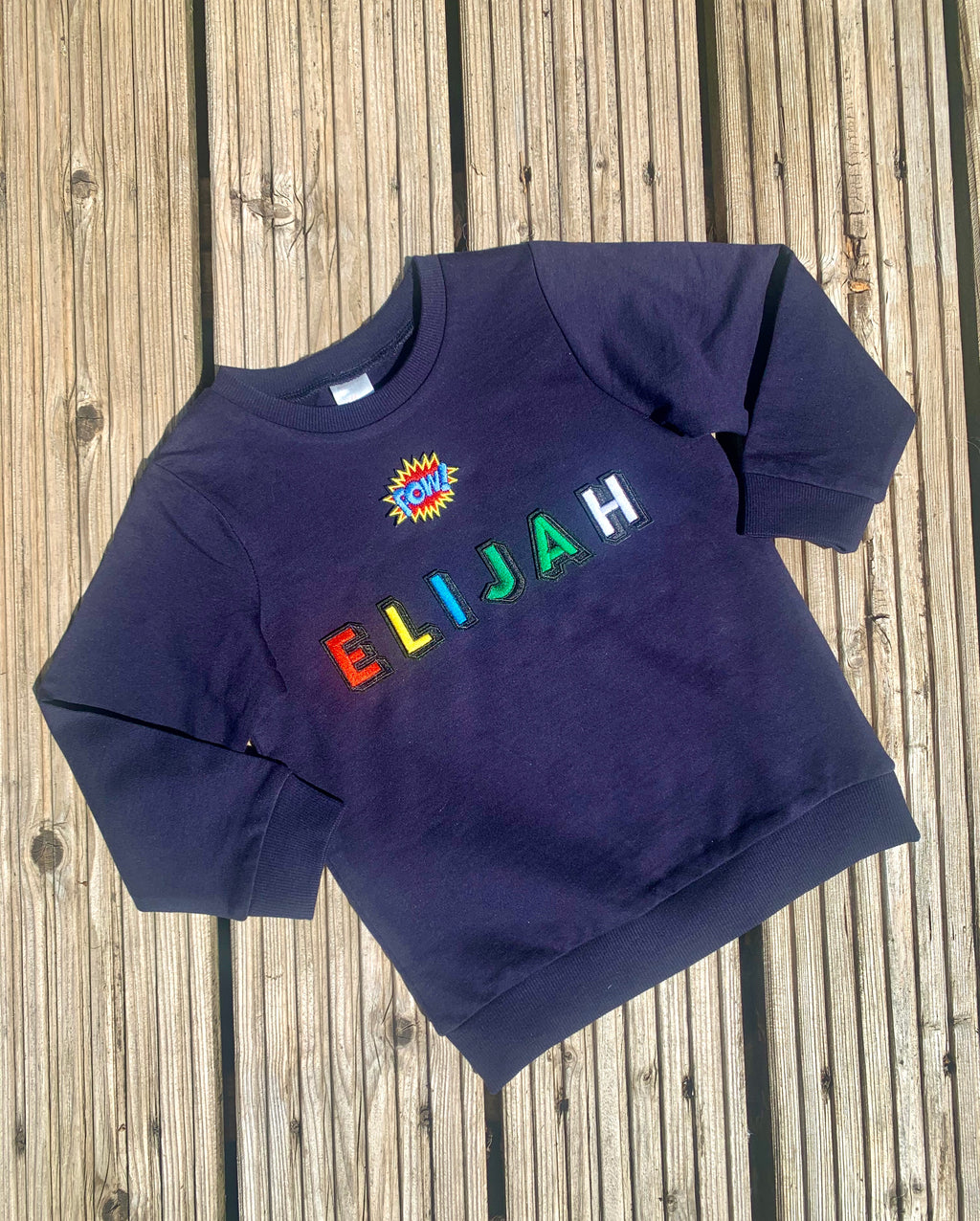 Personalised Name Patch Navy Sweater