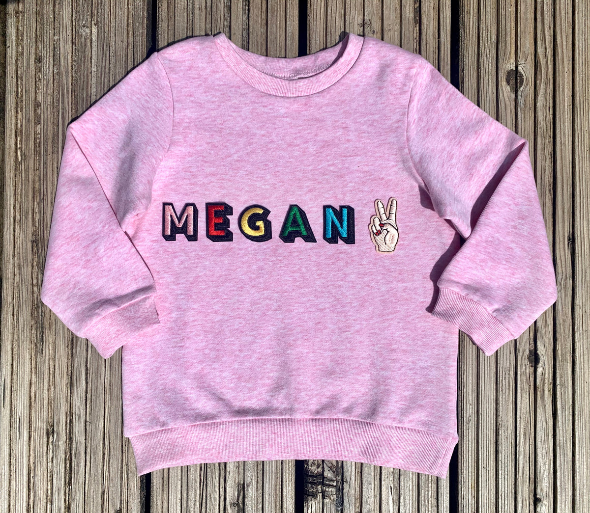 Personalised Name Patch Pale Pink Sweater