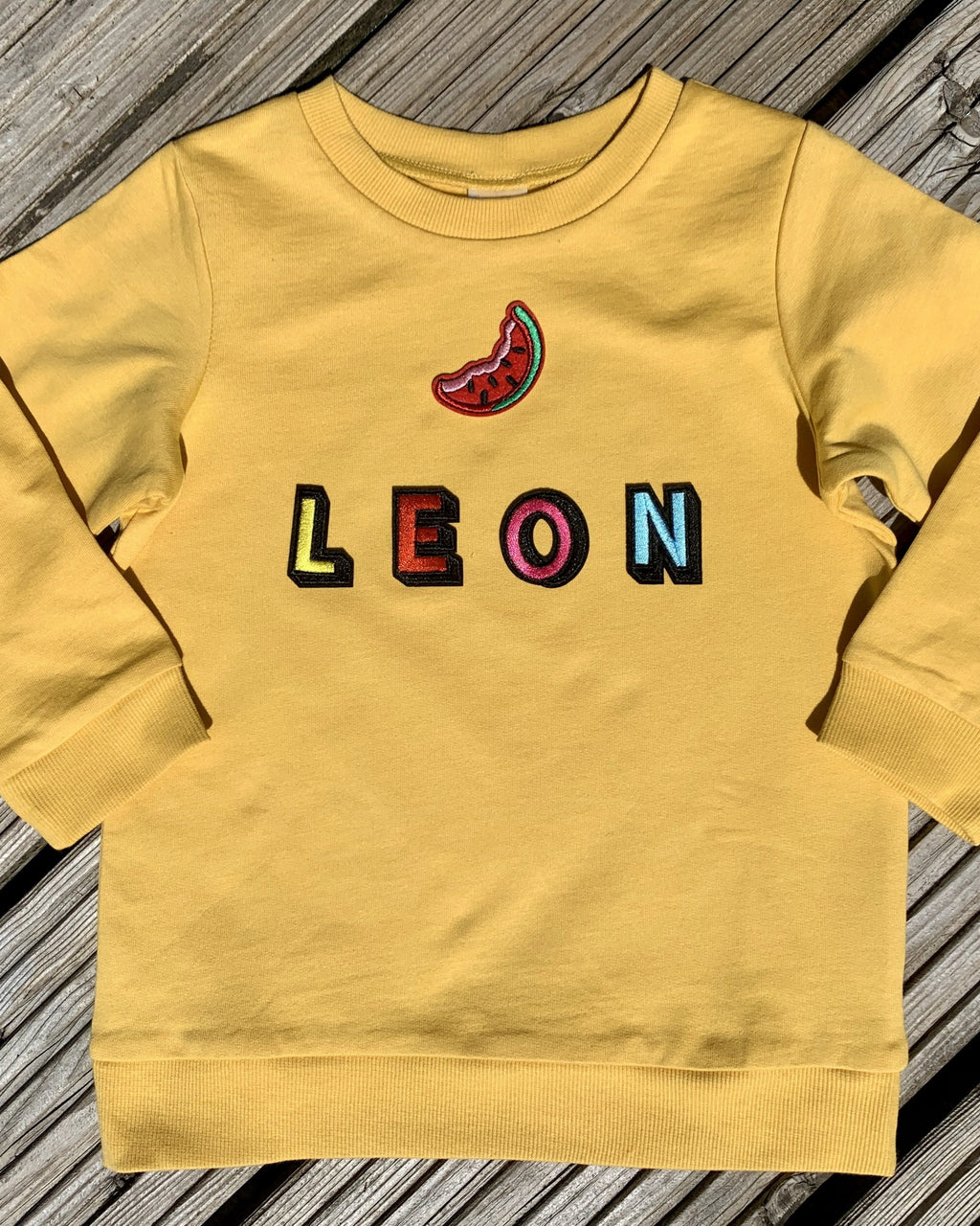 Personalised Name Patch Mustard Sweater