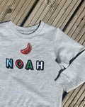 Personalised Name Patch Grey Marl Sweater