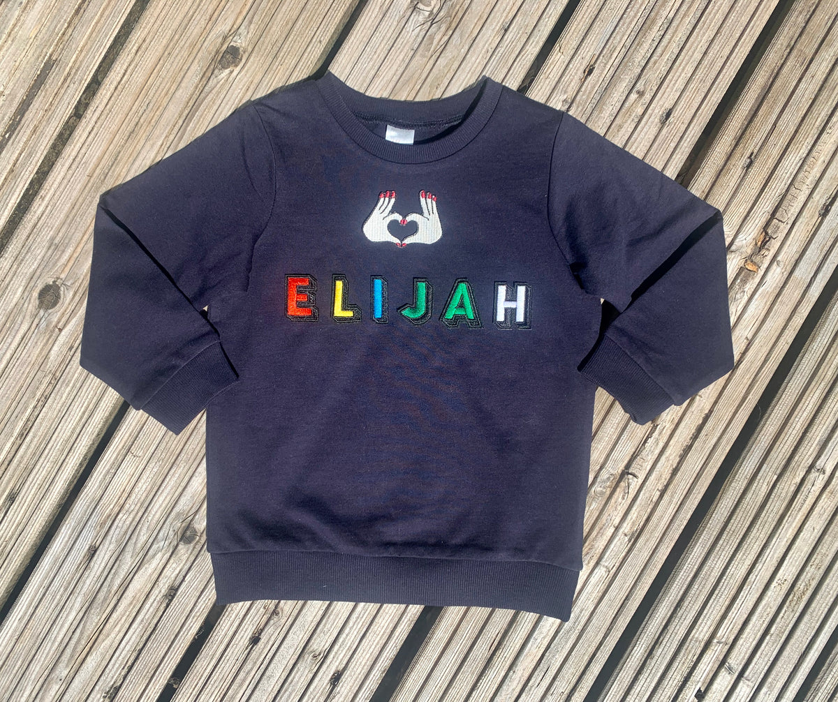 Personalised Name Patch Navy Sweater