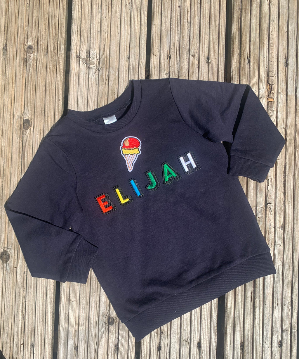 Personalised Name Patch Navy Sweater