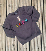 Load image into Gallery viewer, Personalised Name Patch Dark Grey Sweater
