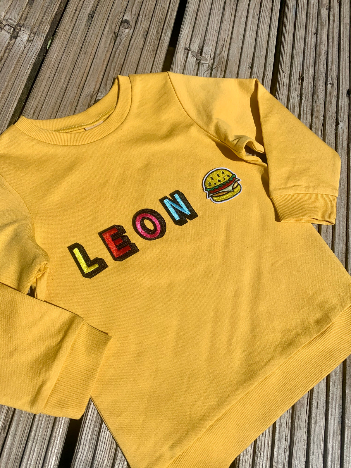 Personalised Name Patch Mustard Sweater