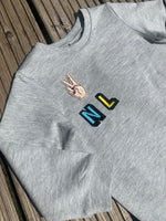 Load image into Gallery viewer, Personalised Name Patch Grey Marl Sweater
