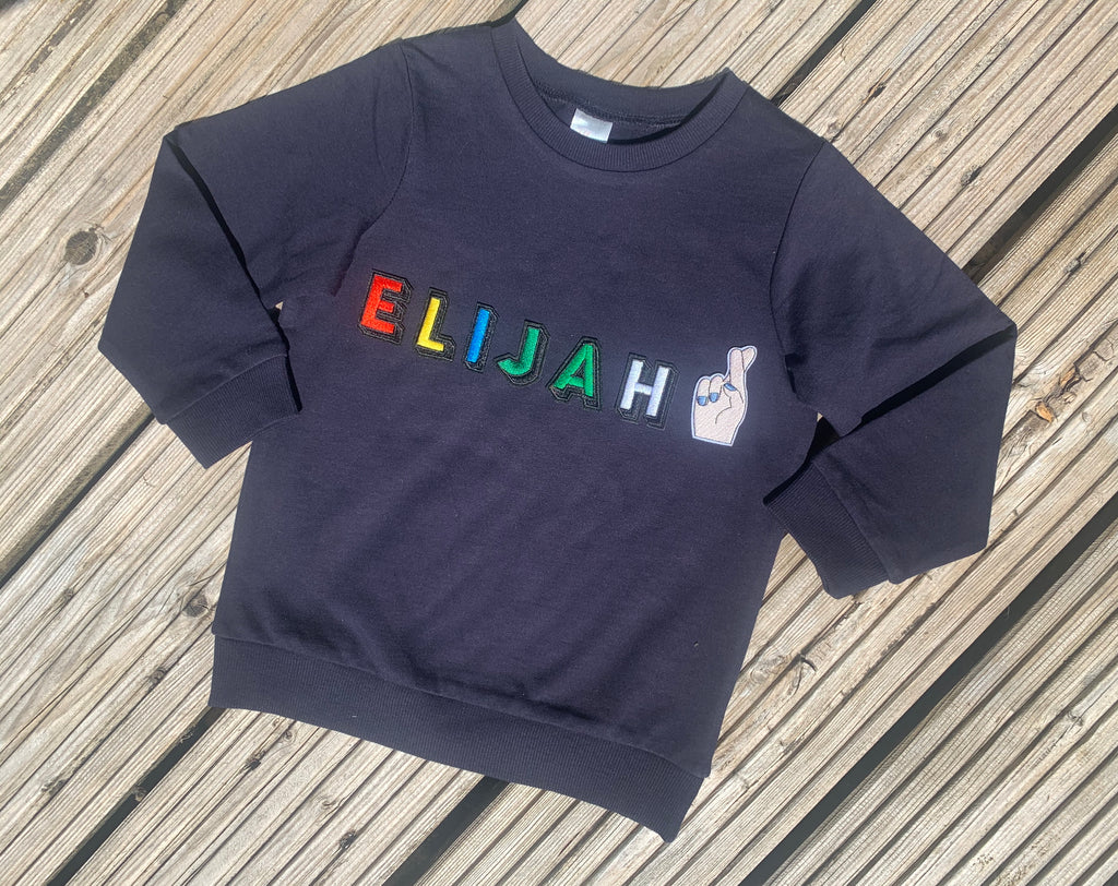 Personalised Name Patch Navy Sweater