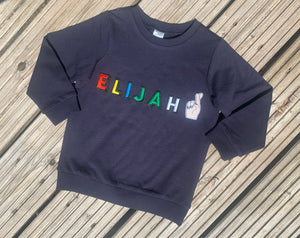 Personalised Name Patch Navy Sweater
