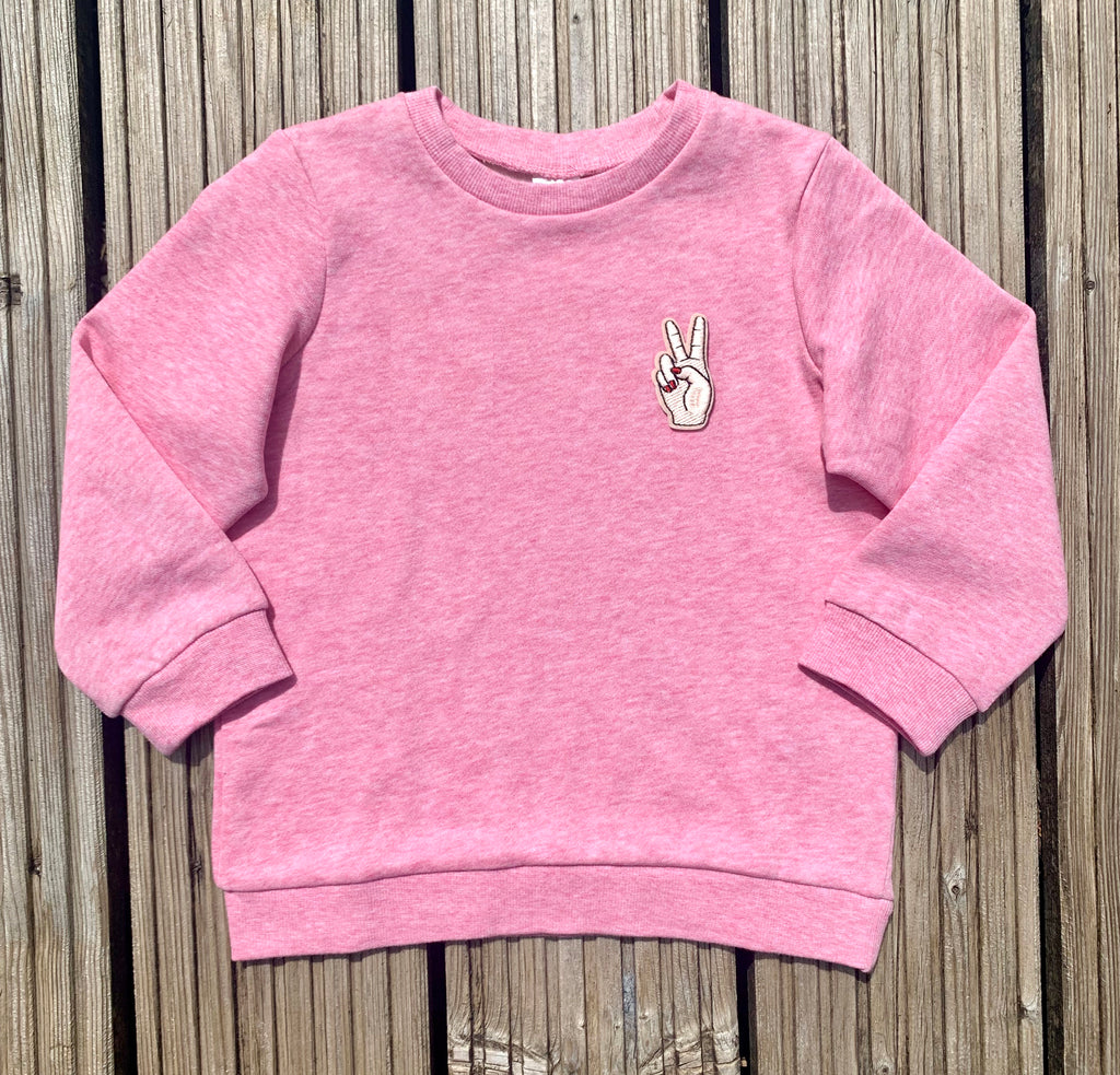 Personalised Name Patch Medium Pink Sweater