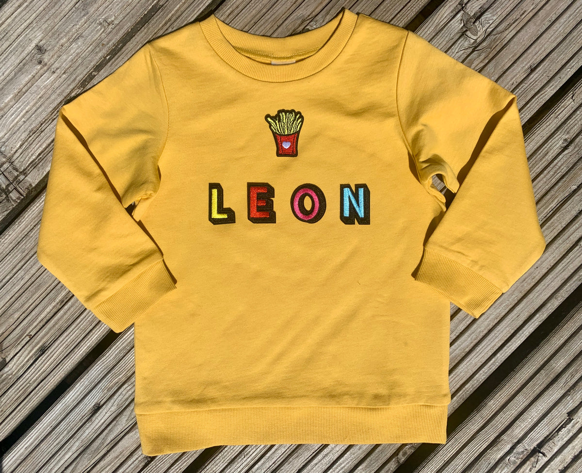 Personalised Name Patch Mustard Sweater