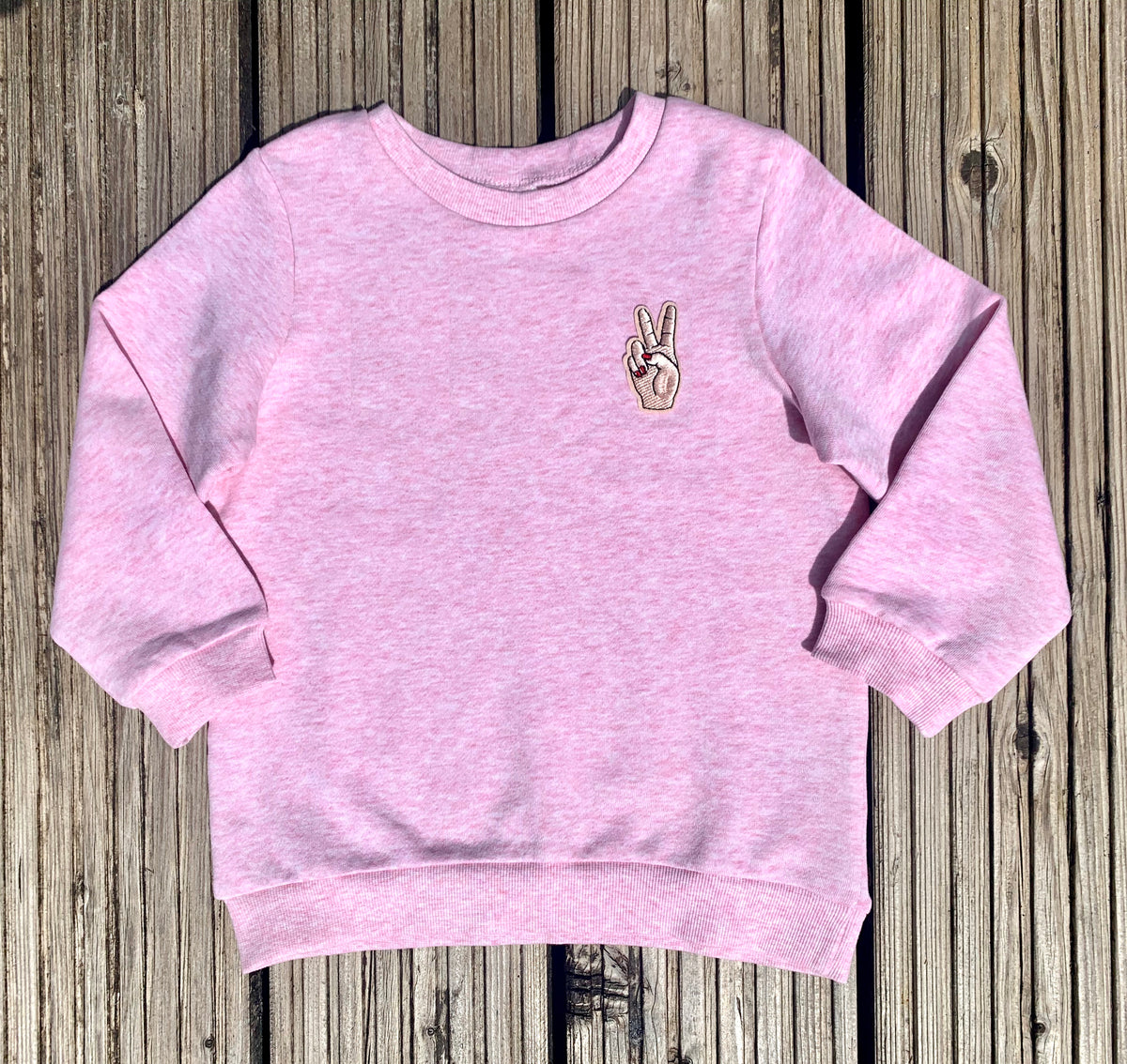 Personalised Name Patch Pale Pink Sweater