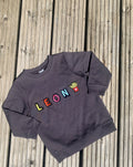 Personalised Name Patch Dark Grey Sweater