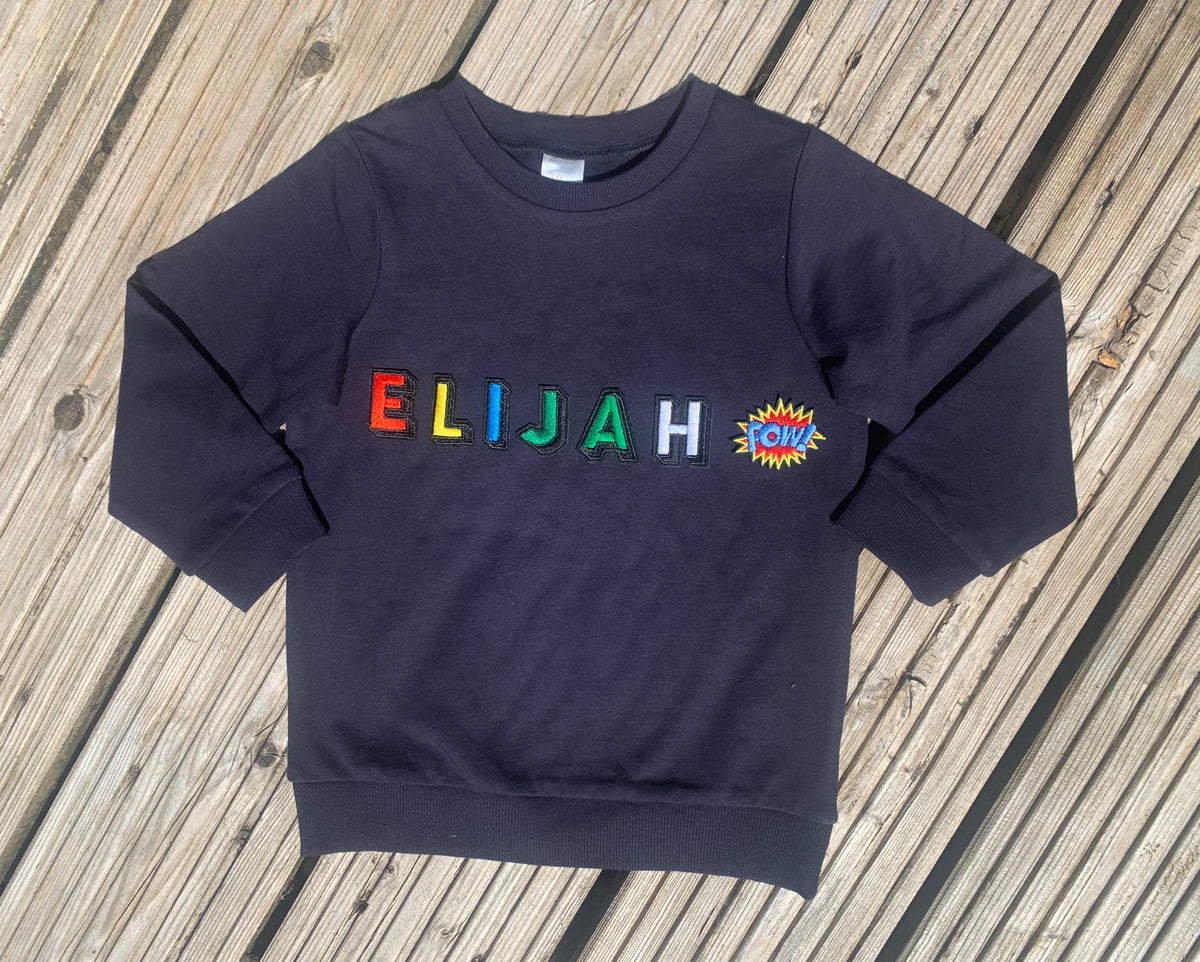 Personalised Name Patch Navy Sweater
