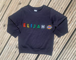 Load image into Gallery viewer, Personalised Name Patch Navy Sweater
