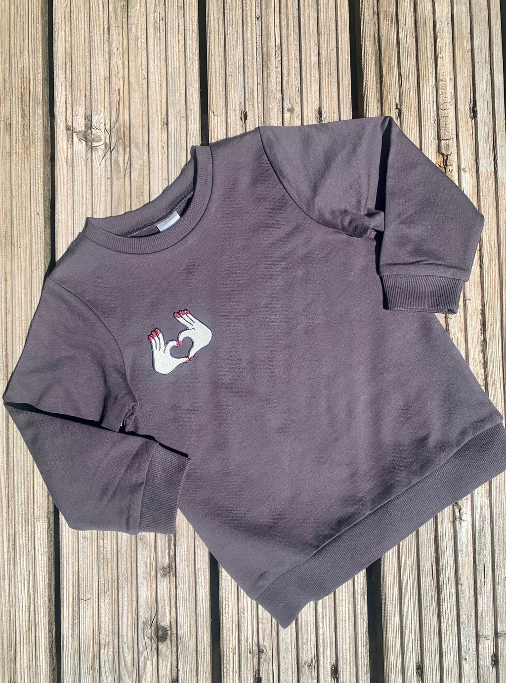 Personalised Name Patch Dark Grey Sweater
